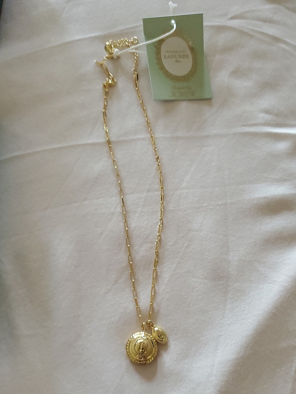 Laduree For J. Crew Gold Locket  Pendant Necklace